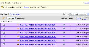 iPhone on eBay