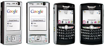 Nokia N95 and BlackBerry 8800g