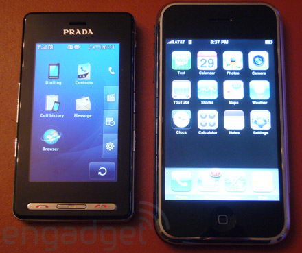 LG Prada phone vs Apple iPhone - pic 2