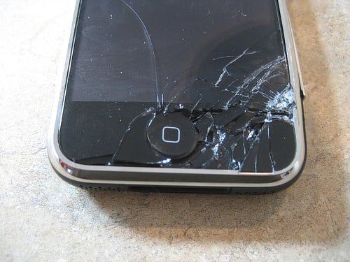 Apple iPhone crushed by recliner couch