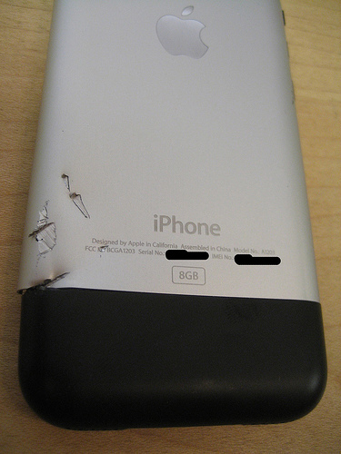 Apple iPhone crushed by recliner couch