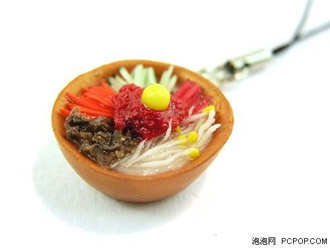 Mobile phone cellphone straps in the shape of food