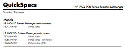 HP iPAQ 910c coming to AT&T