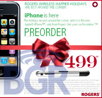 Rogers to launch Apple iPhone on December 7th?
