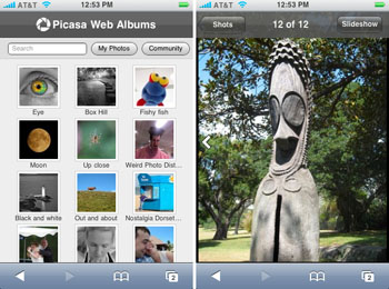 Google optimizes Picasa Web Albums for iPhone