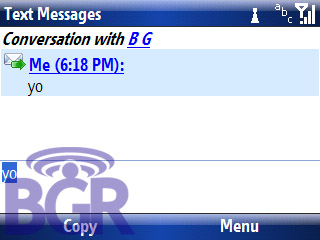 Screenshots of new Windows Mobile 6.1 update with threaded SMS and cut/paste