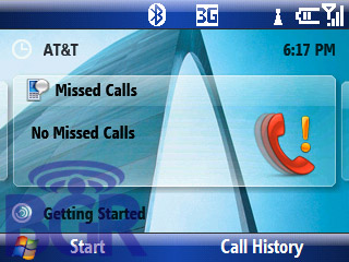 Windows Mobile 6.1 picture of homescreen
