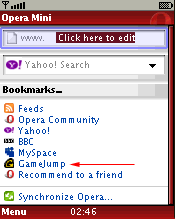 Greystripe on Opera Mini