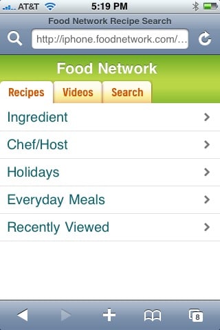 Food Network for the iPhone