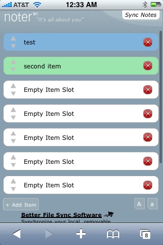 Noter - note taking application for iPhone