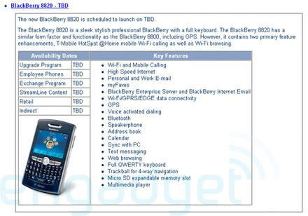 T-Mobile BlackBerry 8820 on March 24