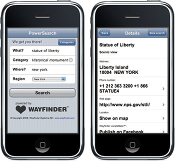 Wayfinder Power Search goes iPhone