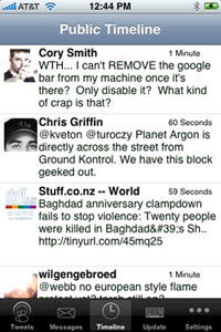 MobileTwitter is the native Twitter client for iPhone
