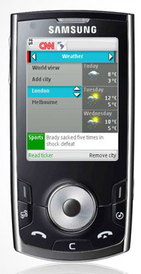 Samsung G810 comes pre-loaded with CNN news application