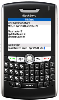 MilkSync for BlackBerry