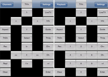 TiVoRemote on iPhone