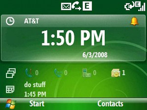 Windows Mobile 6.1 sliding panel homescreen