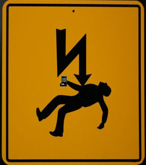 Cellphone lightning strike sign