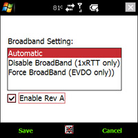 Palm Treo 800w EVDO Rev. A upload speeds on Sprint