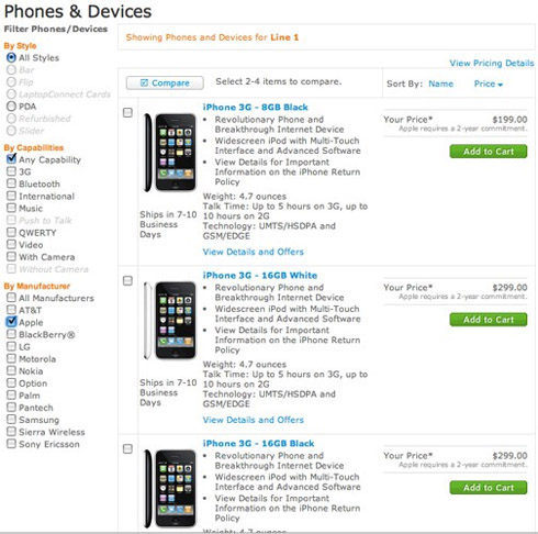 AT&T selling iPhone 3G online to business customers