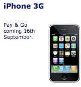 iPhone 3G Pay and Go on O2