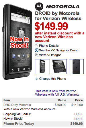 sears droid offer Droid Day: Where to Get a Motorola DROID and for How Much