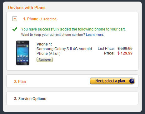 AT&T's Samsung Galaxy S II 4G available for $129.99 from Amazon AT&T's Samsung Galaxy S II 4G available for $129.99 from Amazon
