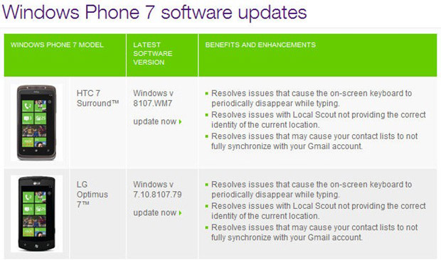 Telus\' HTC 7 Surround and LG Optimus 7 get 8107 update