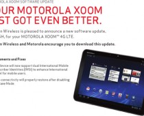 Verizon's LTE-enabled Xoom gets a small firmware update