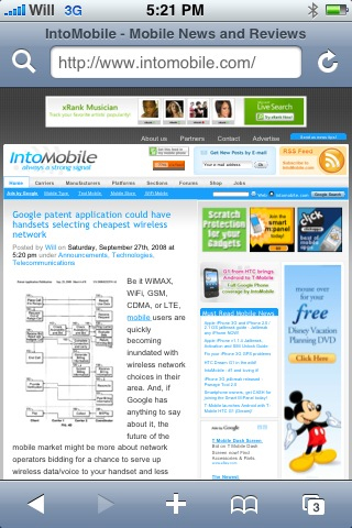 iphone-safari-screenshot iPhone Safari in iPhone 2.1 OS