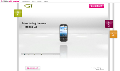 tmobile-g1-portal T-Mobile G1 website shows of G1 features