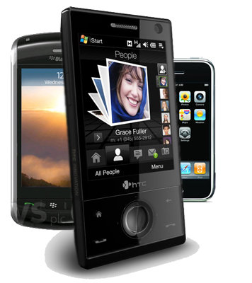 HTC Touch Diamond Pro, BlackBerry 9500 and iPhone 3G