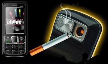 phone with a built-in lighter phone with a built-in lighter
