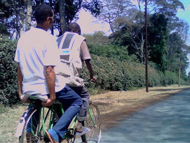 Flexible solar panel vests used for mobile phone charging in Kenya Flexible solar panel vests used for mobile phone charging in Kenya