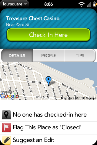 WebOS-Foursquare