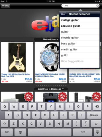 eBay for iPad