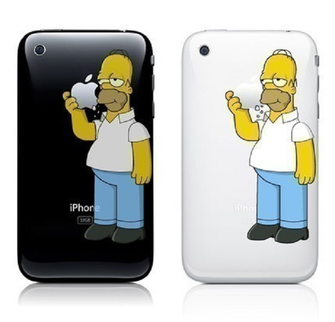 Homer Simpson Apple iPhone decal Apple iPhone decal with Homer Simpson