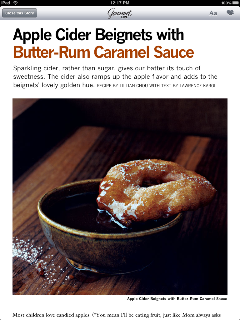 The Apple iPad gets Gourmet Live app