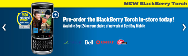 BlackBerry Torch 9800 Available for Pre-Order at Best Buy Canada