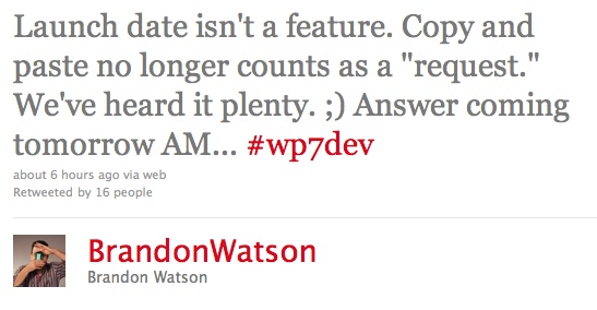 Windows Phone 7 Developer announcement