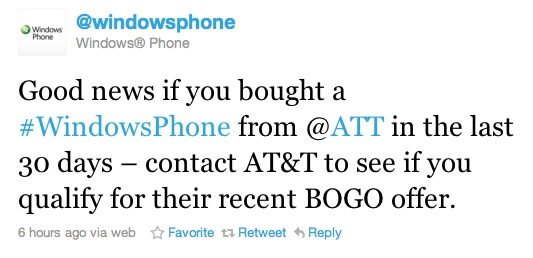 AT&T Windows Phone BOGO