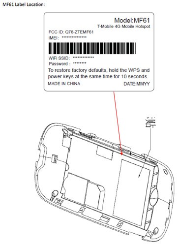 T-Mobile ZTE FCC label