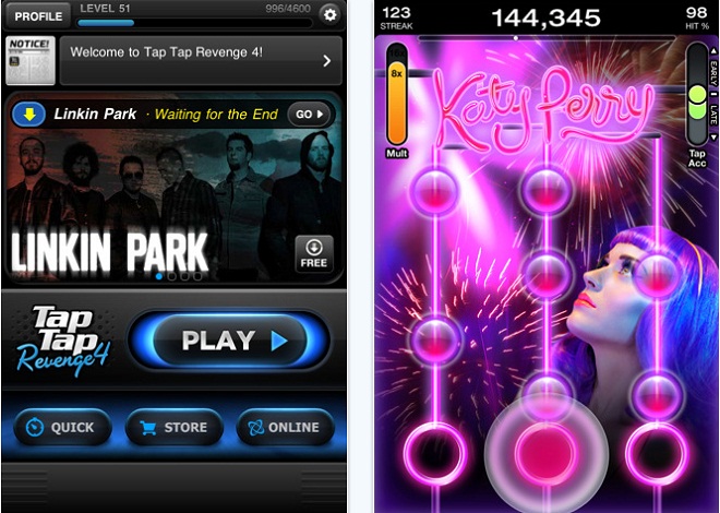 Tap Tap Revenge 4 hits Apple iPhone