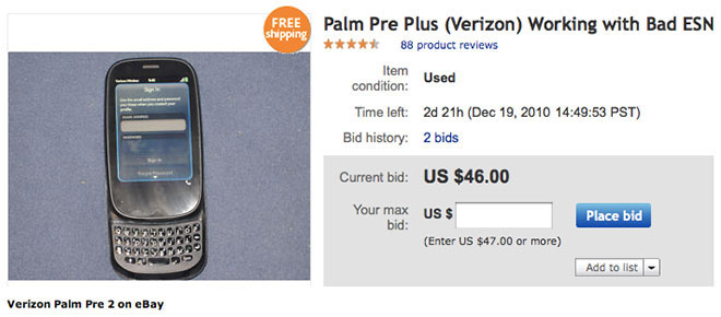 VZW Pre 2 on eBay