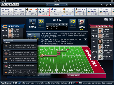 CBS Sports Pro Football App for iPad
