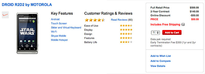 DROID R2D2 price drop