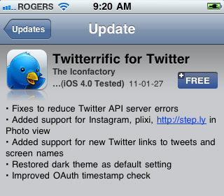 Twitterrific for iPhone