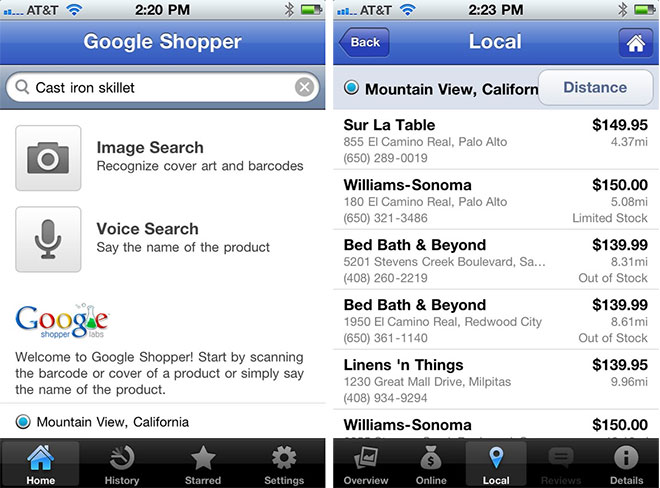 Google Shopper for the iPhone