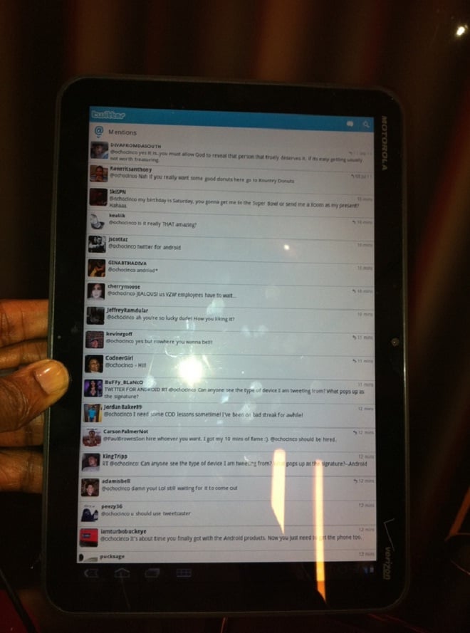 Motorola Xoom tablet in hands of Ocho Cinco
