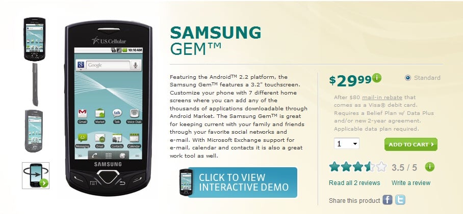 Samsung Gem lands at U.S. Cellular